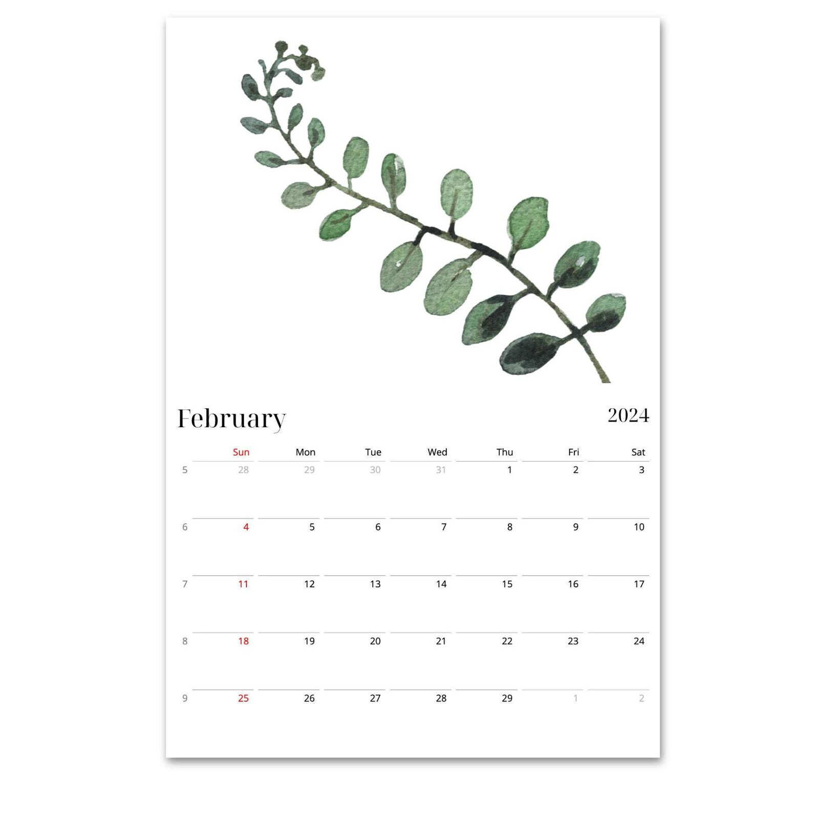 2023 2024 Calendar Botanical Calendar Wall Calendar 2023 Etsy