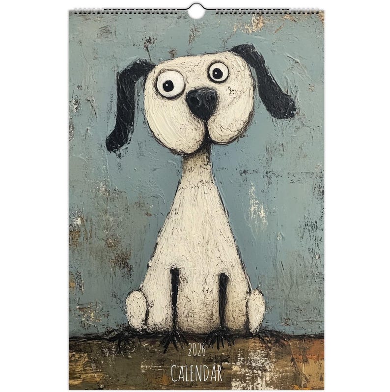 2026 2027 Calendar, Funny Dog Calendar, Wall Calendar, Cute Dog Calendar, Hanging Calendar, Monthly Calendar, Blank Calendar, Pet Calendar image 1