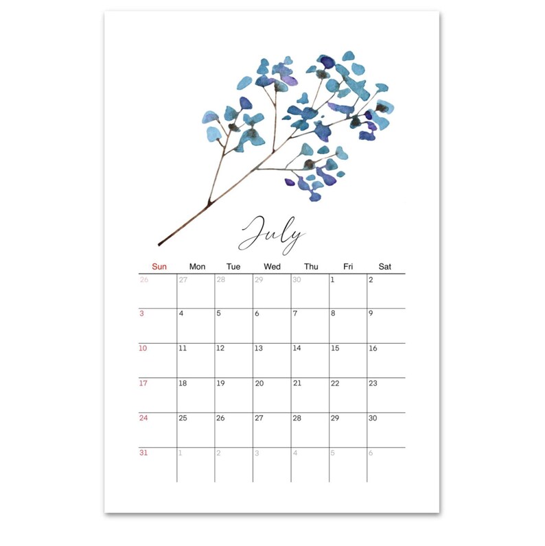 2022 2023 Wall Calendar Botanical Calendar Floral Calendar Etsy