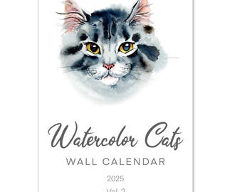 2026 2027 Wall Calendar, Cats Calendar, Spiral Calendar, Cats Lovers Gift, Kittens, Pet Calendar, Monthly Calendar, Hanging Calendar, A3