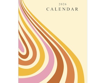 2026 2027 Wall Calendar, Retro Calendar, Groovy Calendar, Academic Calendar, Monthly Calendar, Blank Calendar, Hanging Calendar, Planner A3