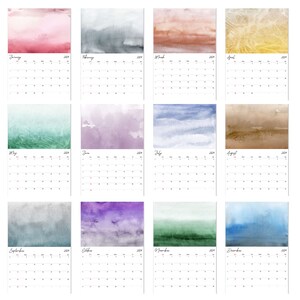 2024 Wall Calendar, Watercolor Calendar, 2024 Calendar, Abstract