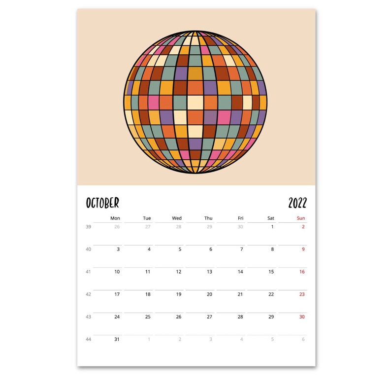 2022 2023 Mid Year Calendar Hippie Wall Calendar 70's Etsy India