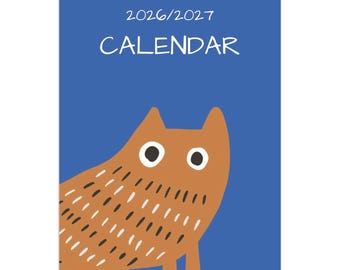 Wall Calendar 2026 2027 with Funny Cats, Cats Lover Gift, Monthly Calendar, Hanging Calendar, Spiral Calendar, A3