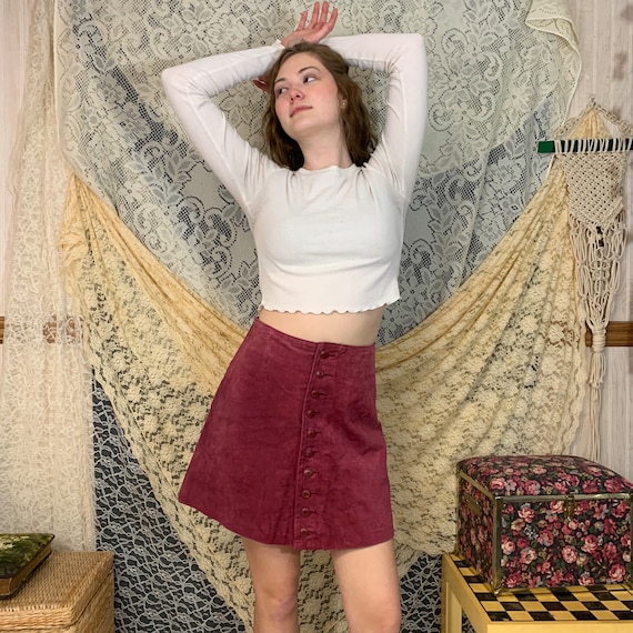 1990s Express suede skirt