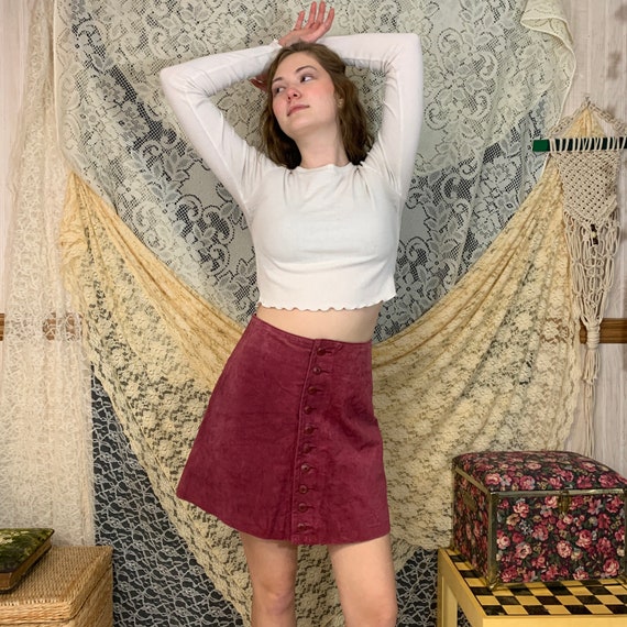 1990s Express suede skirt