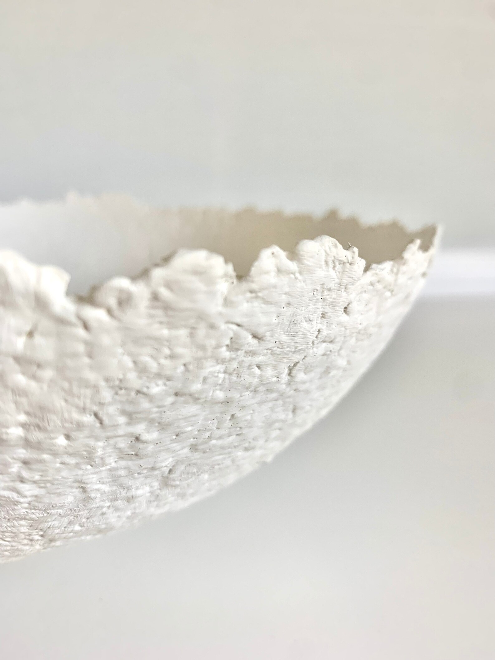 Large White Paper Mache Bowl Etsy