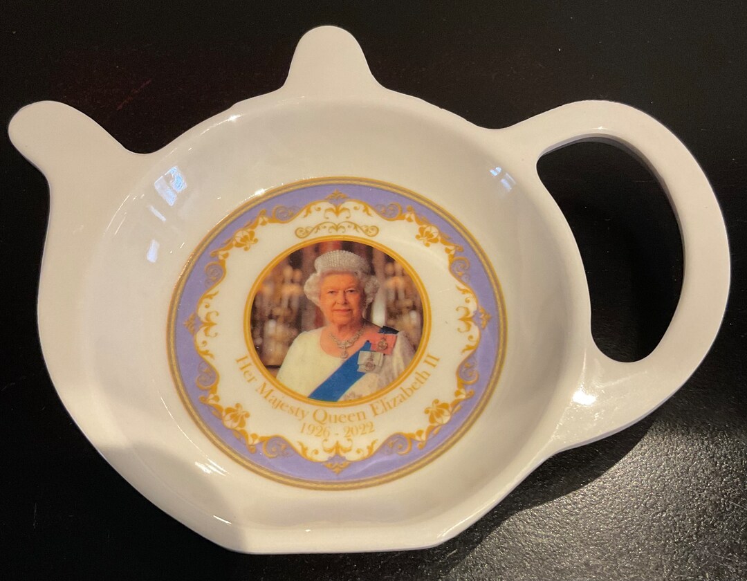 Royalty Queen Elizabeth II Dish Teabag Holder Etsy