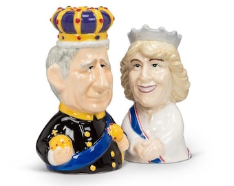 Royal Family King Charles and Queen Camilla Salt and Pepper Shakers
