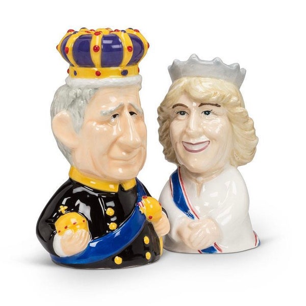 Royal Family King Charles and Queen Camilla Salt and Pepper Shakers