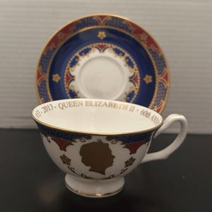 Royal Family Royal Worcester Queen Elizabeth II  Cup and Saucer