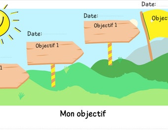 Planner journalier imprimable pour suivi d'objectifs, Agenda hebdomadaire en Français à télécharger-Aménagement-Organisation-Design nature