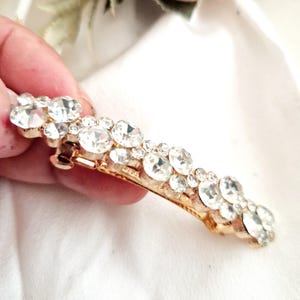 Silver crytal barrette, bridal, wedding,crystal and rhinestones,bride,bridesmaid, slim crytal barrette, high quality,handmade, sleek sparkly