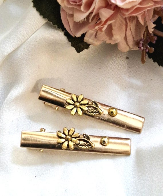 Gold Daisy Flower Hair Clip, Handmade Alligator Clip - Etsy