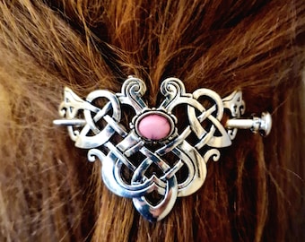 Silver Twist Hair Pin, Nickel Silver Hammered Hair Stick  display picture 3