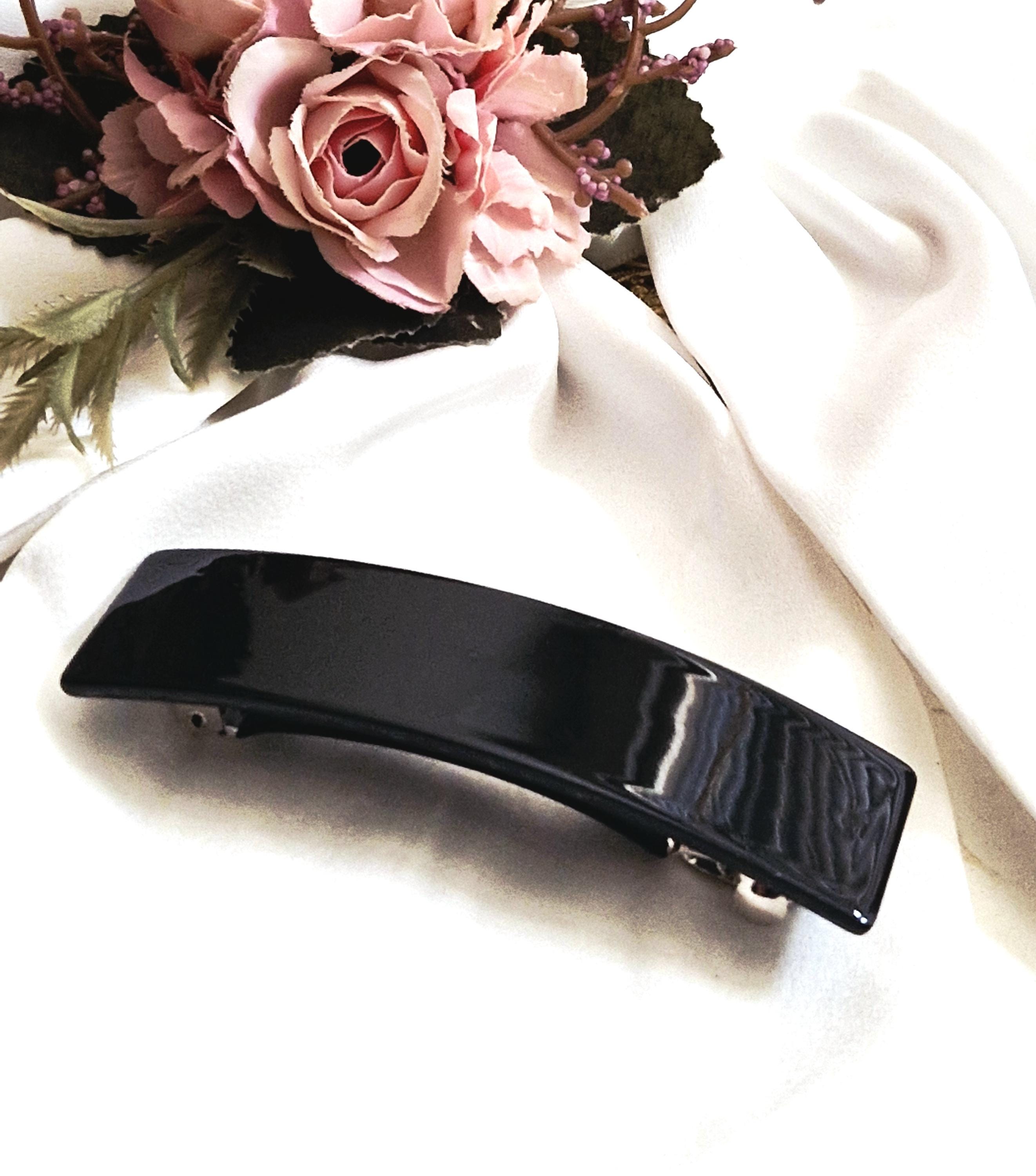 French Hair Barrette Clip Handmade Black White Strong Hold No Slip Durable Camila Paris AD1/2 French Hair Barrette Clip for Girls, Set  main image 3