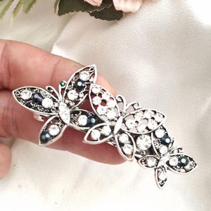 Strass Schmetterling Haarspange, Silberhochzeit Haarspange