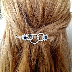 Silver minimalist hair clip,handmade silver floral hair clips