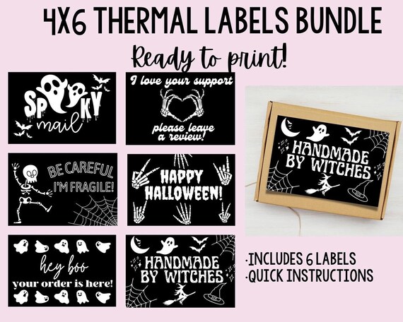 Halloween Rollo Sticker Download 4x6 Thermal Printer Label - Etsy
