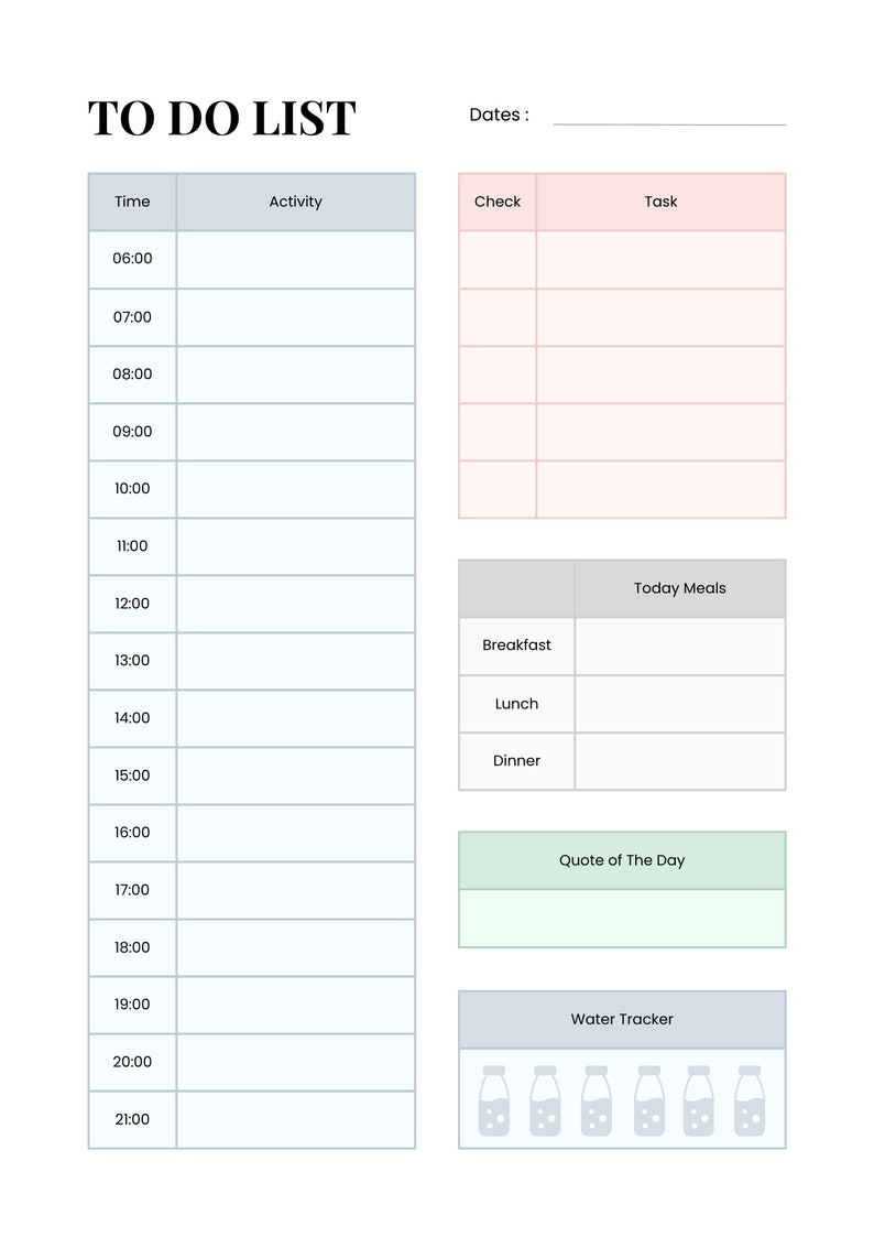 Digital daily planner printable to do list digital medication tracker