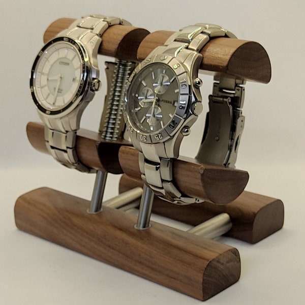 Nussbaum Uhrenhalter Uhrenständer Uhrenaufsteller Geschenkidee  Uhrenaufbewahrung Uhrenbox  Weihnachtsgeschenk wooden watch stand