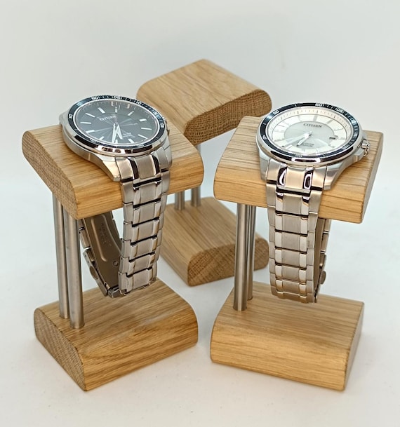 Eiche Uhrenhalter Uhrenständer Uhrenaufsteller Uhrenbox Schmuckständer  Geschenkidee Uhrenaufbewahrung, gadgets