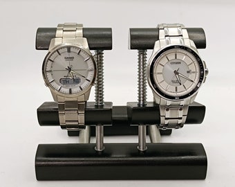Zwarte horlogehouder horlogestandaard horlogestandaard cadeau-idee horlogeopslag horlogedoos houten horlogestandaard ebbenhout ebbenhout cadeau
