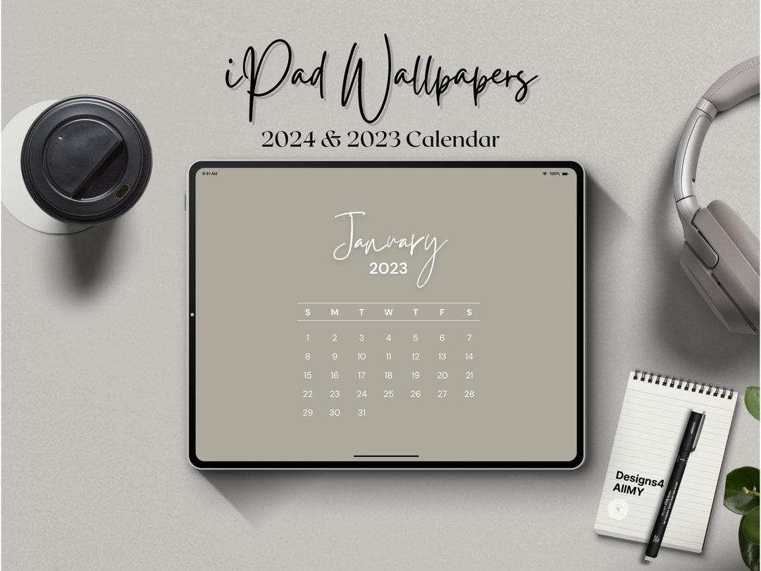 2024 iPad Wallpaper Calendar Aesthetic Calendar Minimalist Calendar Calendar Wallpaper