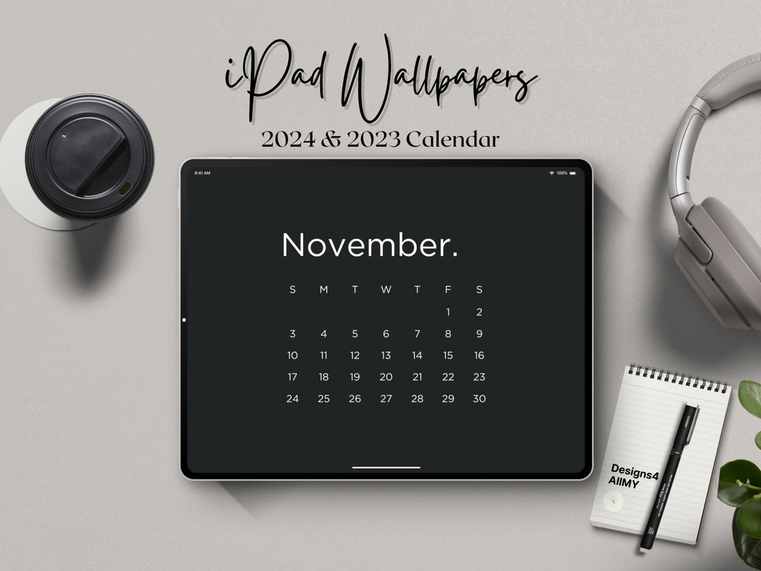 2024 2023 iPad Wallpaper Calendar Minimalist Calendar Etsy
