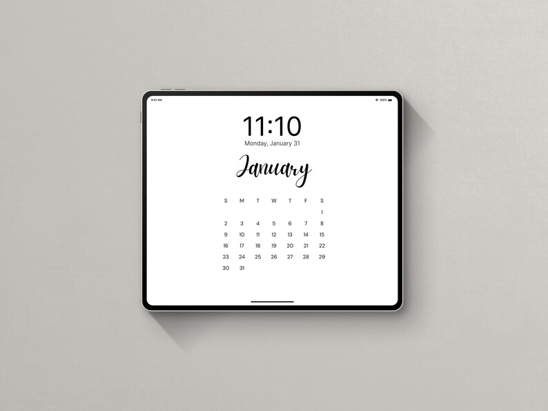 2024 2023 iPad Wallpaper Calendar Minimalist Calendar Etsy