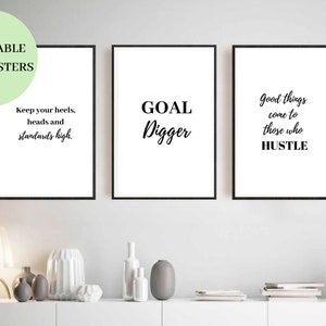 Printable Motivation Wall Art, set of four, quote prints, quote poster, minimalist prints, home decor, home, wall prints