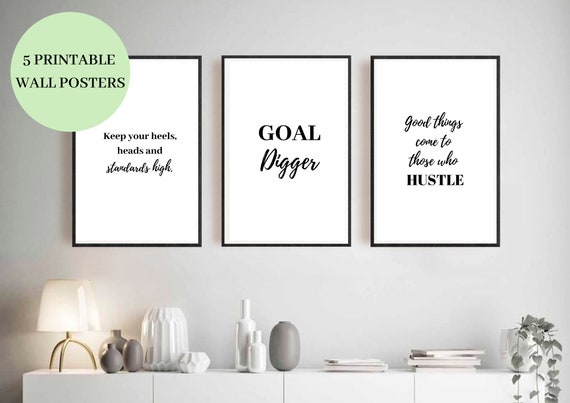 Printable Motivation Wall Art Set of Four Quote Prints - Etsy