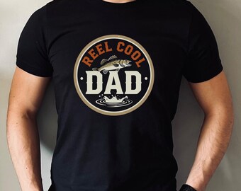 Reel Cool Dad T-Shirt | Funny Fishing Dad Gift | Fisherman Fathers Day Shirt | Angler Dad Tee