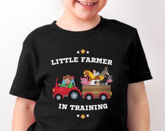 Kids Farmer Tshirt, Farm Animal T Shirt, Boys Farming Shirt Gift, Tractor T-Shirt, Little Farmer In Training