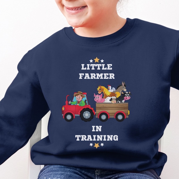 Kids Farming Sweatshirt, Boys Tractor Sweater, Shirts For A Farmer Fan, Farm Birthday Shirt, Little Farmer In Training Shirt, Tractor Tee