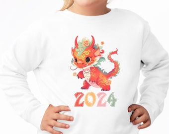 2024 Year of The Dragon Sweatshirt, Chinese New Year 2024 Sweater, China Clothing Shirt, China New Year Gift, Kids Lunar New Year Sweatshirt