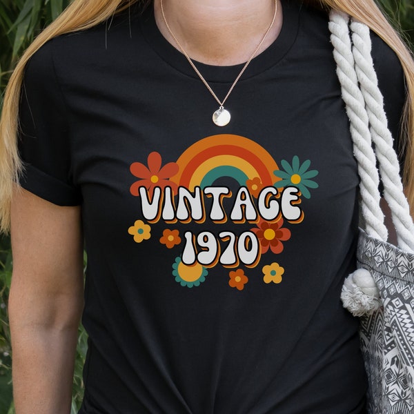 53rd Birthday T Shirt Groovy Flower Power T Shirt 1970 Birthday Tshirt Vintage 1970 Born In The 1970s 70s Inspired Retro 1970 T Shirt