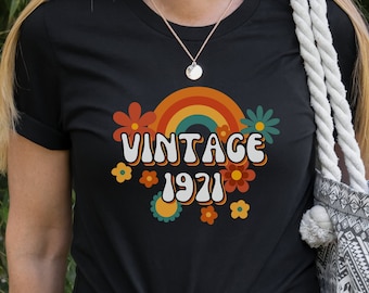 52nd Birthday T Shirt Groovy Flower Power T Shirt 1971 Birthday Tshirt Vintage 1971 Born In The 1970s 70s Inspired Retro 1971 T Shirt