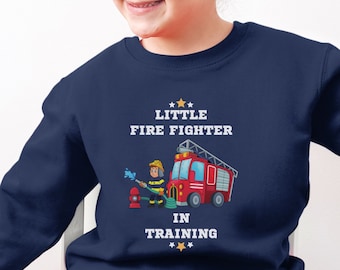 Kinder Feuerwehr Sweatshirt, Jungen Mädchen Feuerwehr Pullover, Feuerwehr LKW Pullover für Jungen und Mädchen, Feuerwehr Fan Geschenke