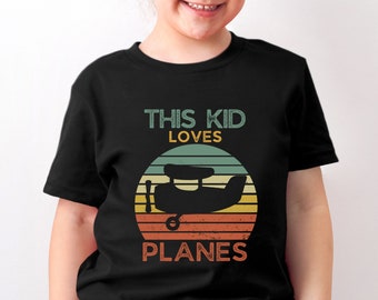 This Kid Loves Planes T Shirt, Boys Girls Airplane Tshirt, Aeroplane Shirt for Kids, Plane Gift for Kids, Birthday Airplane Shirts