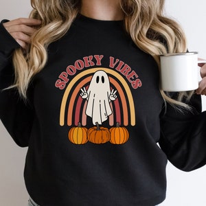 Retro Ghost Sweatshirt, Spooky Season Sweatshirt, Halloween Sweater, Halloween Retro Shirt, Halloween Vintage Sweatshirt, Halloween Shirt