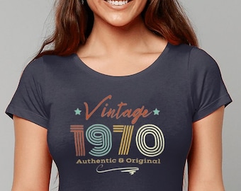 Prezent na 55. urodziny, damska koszulka vintage z 1970 r., koszulka na 55. urodziny, koszulka urodzinowa, koszulka urodzinowa, prezent na 55. urodziny, top unisex