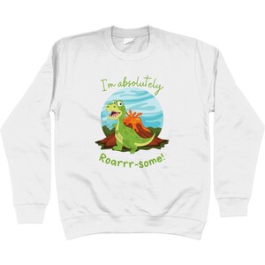 Kids Dinosaur Sweatshirt I'm Absolutely Roarrr-some Boys Girls Dinosaur Sweater, T Rex Dino Sweatshirt for Kids, Dinosaur Shirts for Boys image 9