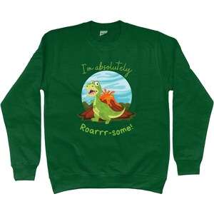 Kids Dinosaur Sweatshirt I'm Absolutely Roarrr-some Boys Girls Dinosaur Sweater, T Rex Dino Sweatshirt for Kids, Dinosaur Shirts for Boys image 8