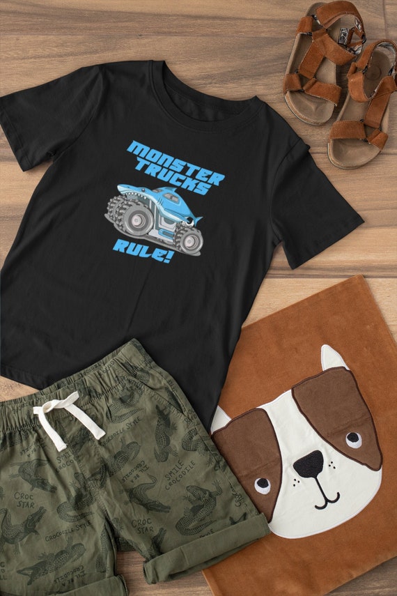 Monster Trucks Rule Shirt Monster Truck T-Shirt For Boys Tee Monster Trucks Rule Shirt Monster Truck T-Shirt For Boys Tee