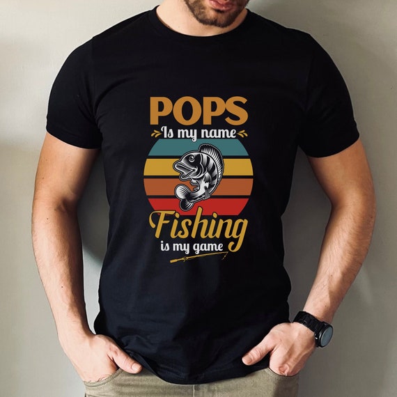 Funny Fishing Pops T Shirt, Funny Angler Fishing T-shirt, Dad