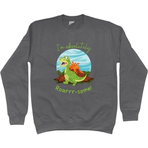 Kids Dinosaur Sweatshirt I'm Absolutely Roarrr-some Boys Girls Dinosaur Sweater, T Rex Dino Sweatshirt for Kids, Dinosaur Shirts for Boys image 7