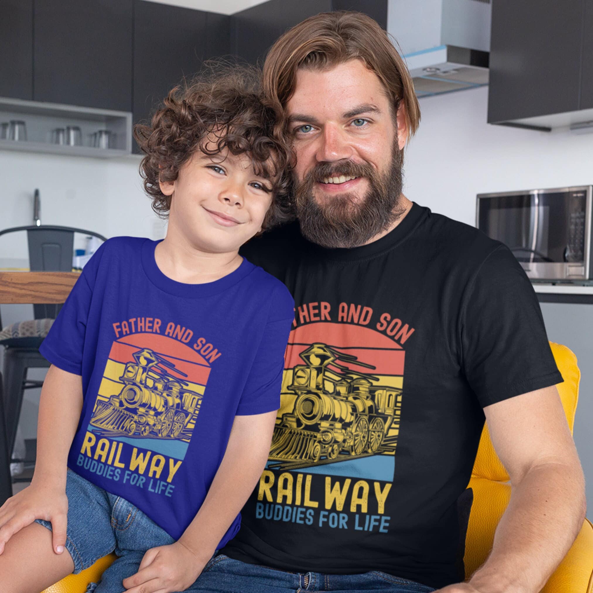 Matching Father and Son Train Tshirt Personalised Fathers Etsy
