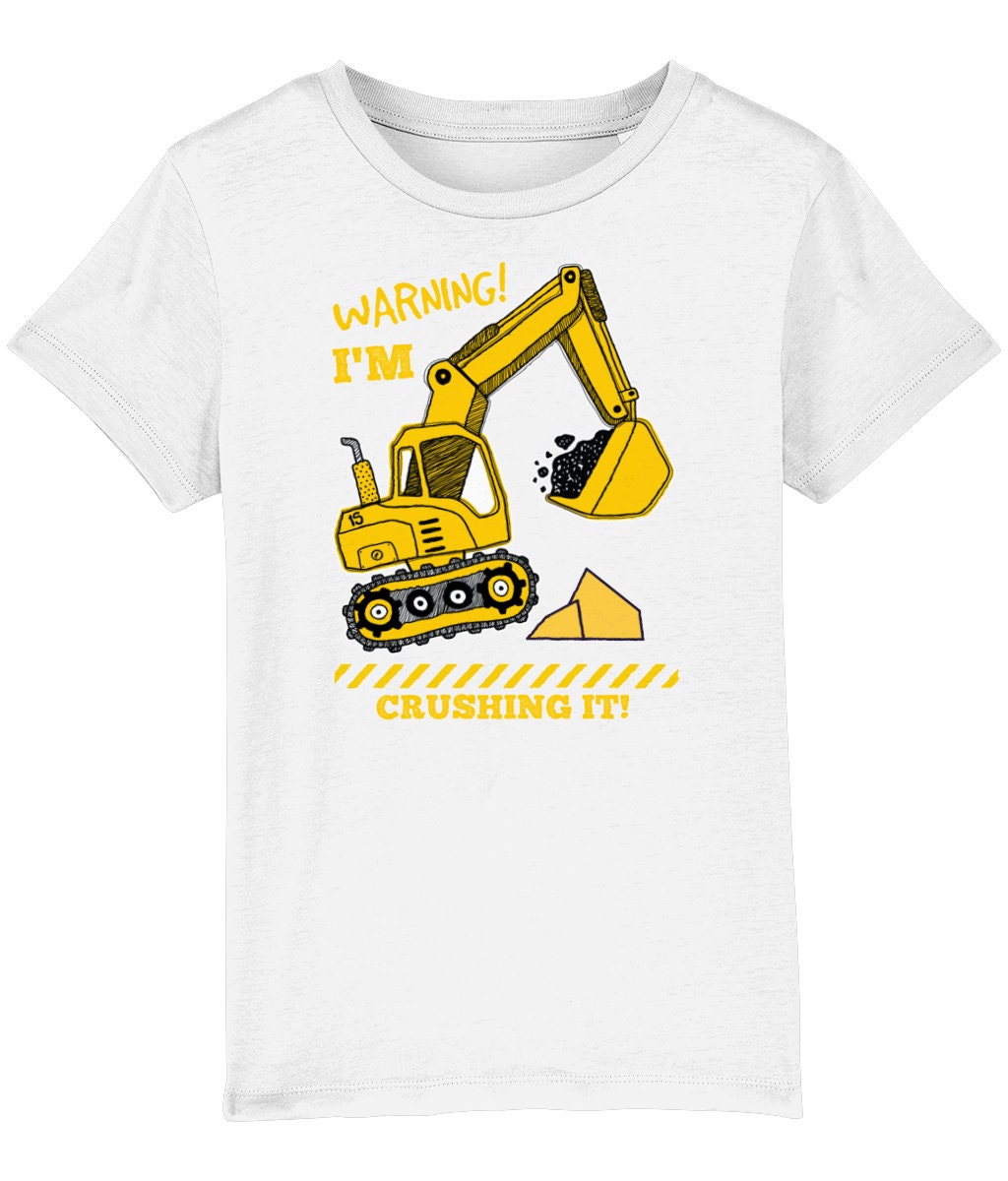 Kids Excavator T Shirt, Warning I'm Crushing It Kids Digger T-shirt,  Excavator Shirts for Kids, Kids Childrens Boys T-shirt - Etsy