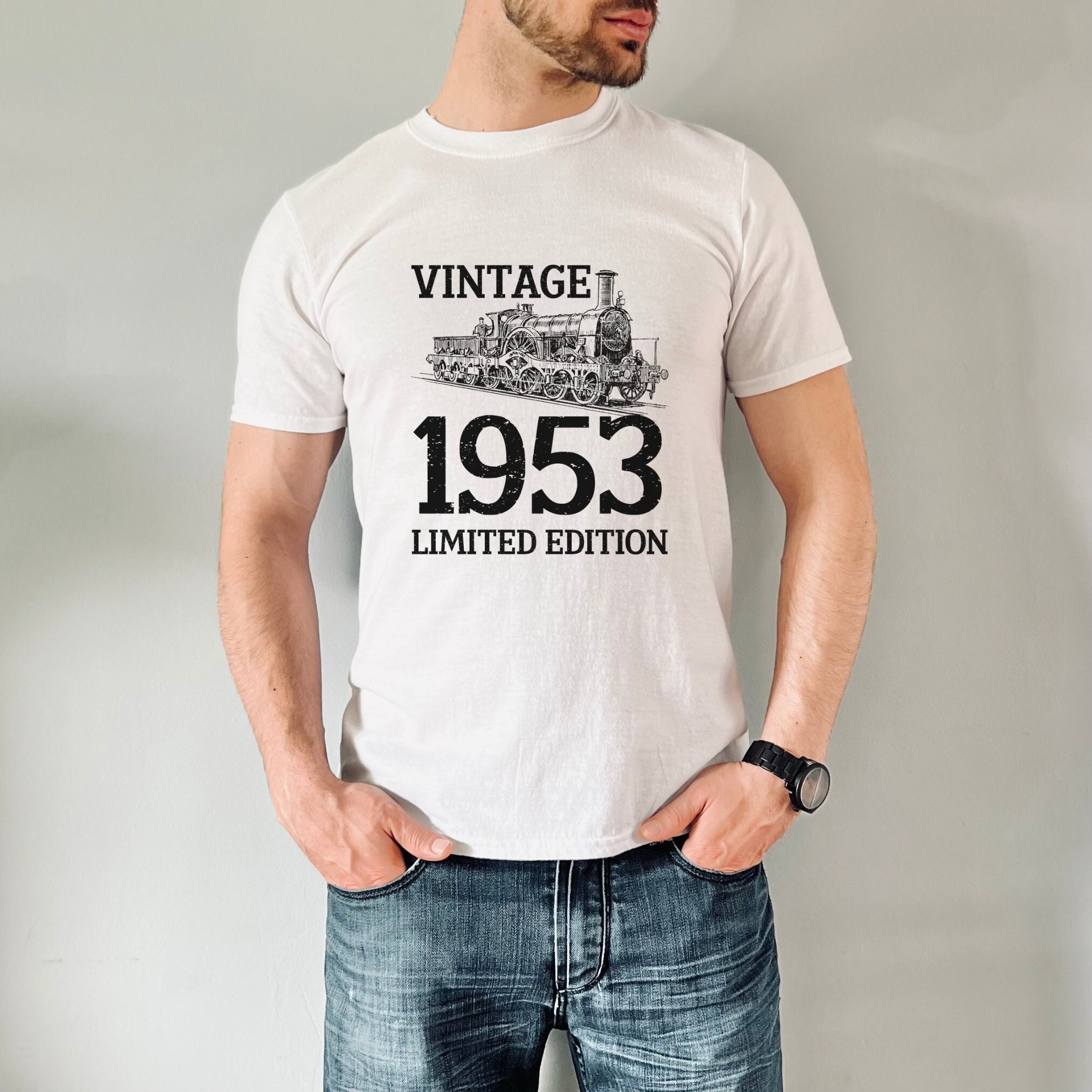 70th Birthday T Shirt, Railway T Shirt, Vintage Sunset Train Shirt, 1953 TShirt, 1953 Trains, 70th Birthday Gift For Men, Train Tshirt